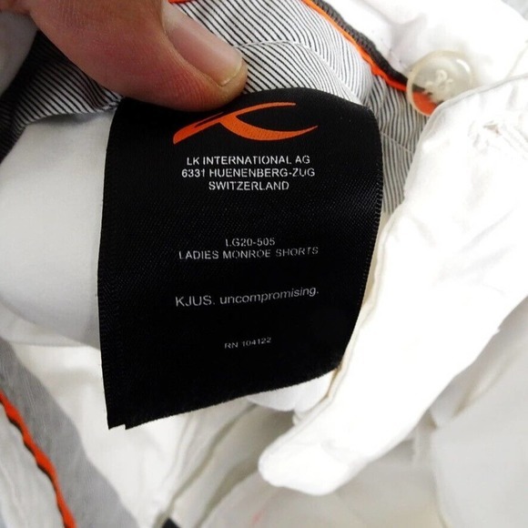 Kjus Shorts Womens 30 White Monroe Golf Performance Flat Front Made‎ In Portugal - Picture 6 of 10